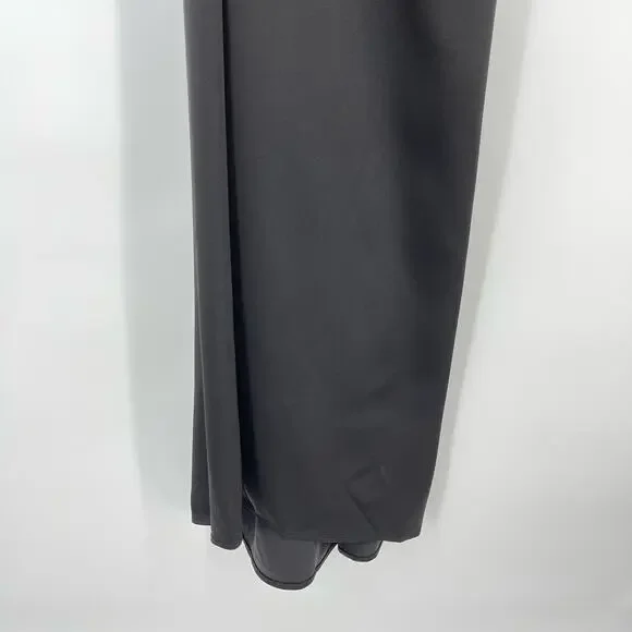 NBDNWT Jake Gown in Black Satin Strapless Corset Maxi Dress Rosette XS